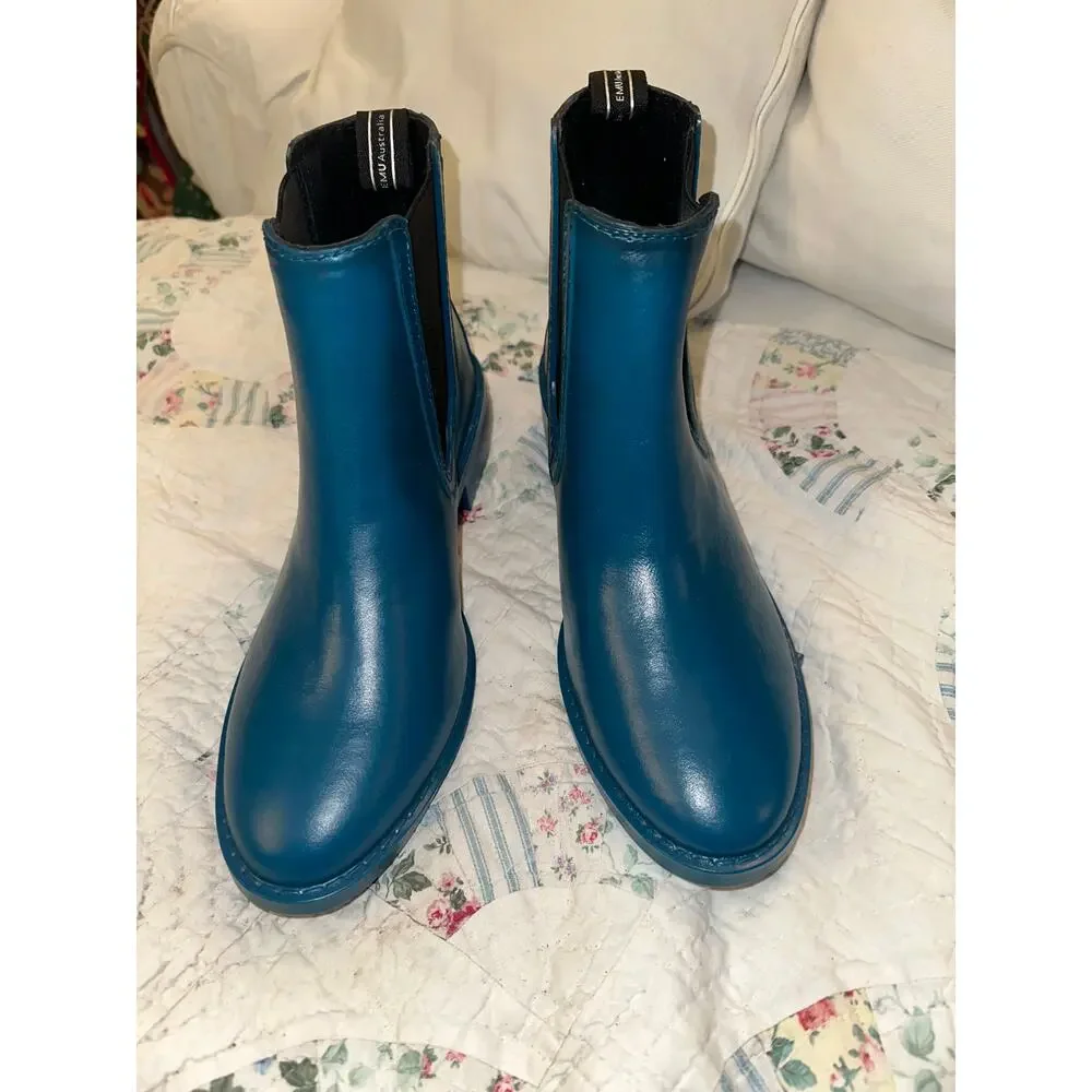 NWT EMU AUSTRALIA TURQUOISE TEAL BLUE WATERPROOF SHEARLING LINED BOOTS 8 -